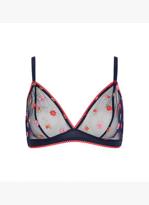 Bisou Bralette In Navy Flower - Huit