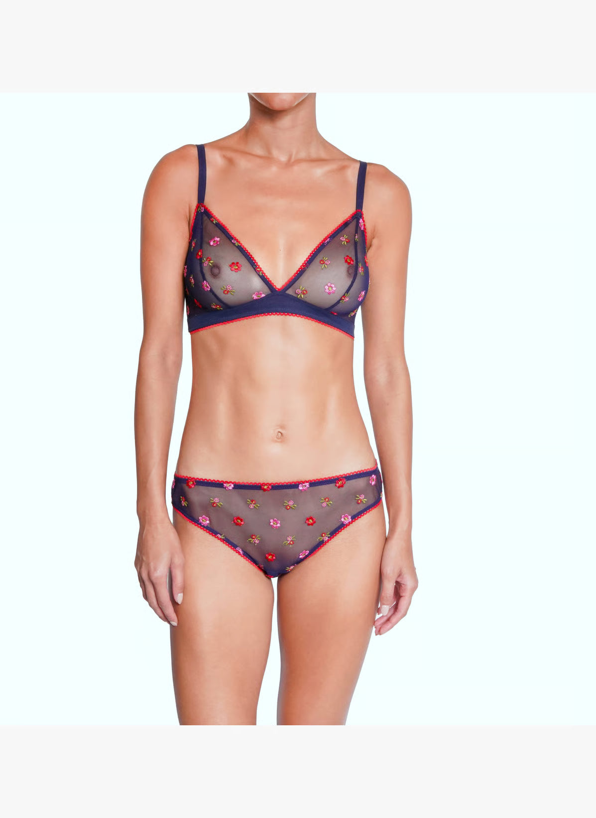 Bisou Bralette In Navy Flower - Huit