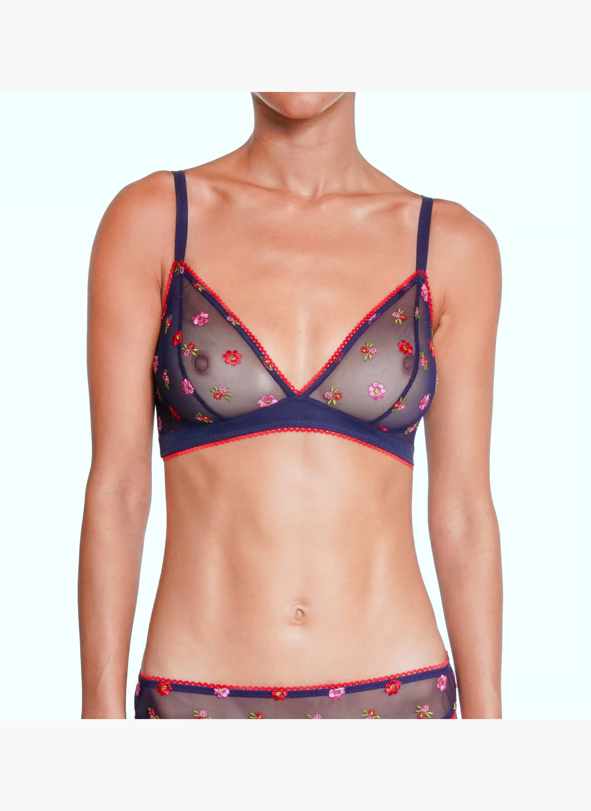 Bisou Bralette In Navy Flower - Huit
