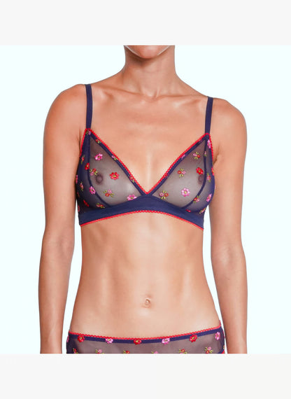 Bisou Bralette In Navy Flower - Huit