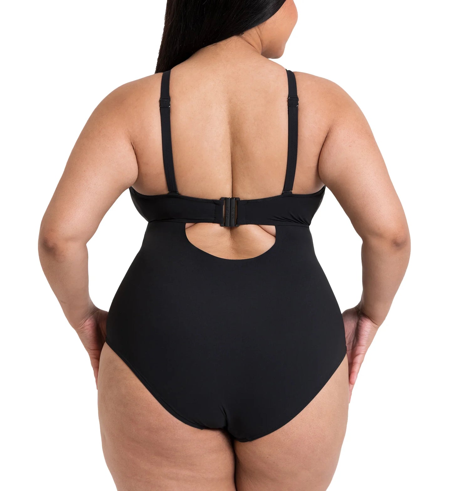 Zip Tide Non-Wired Multiway Swimsuit in Black - Curvy Kate