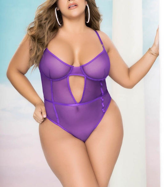 Strappy Boxed Teddy In Orchid