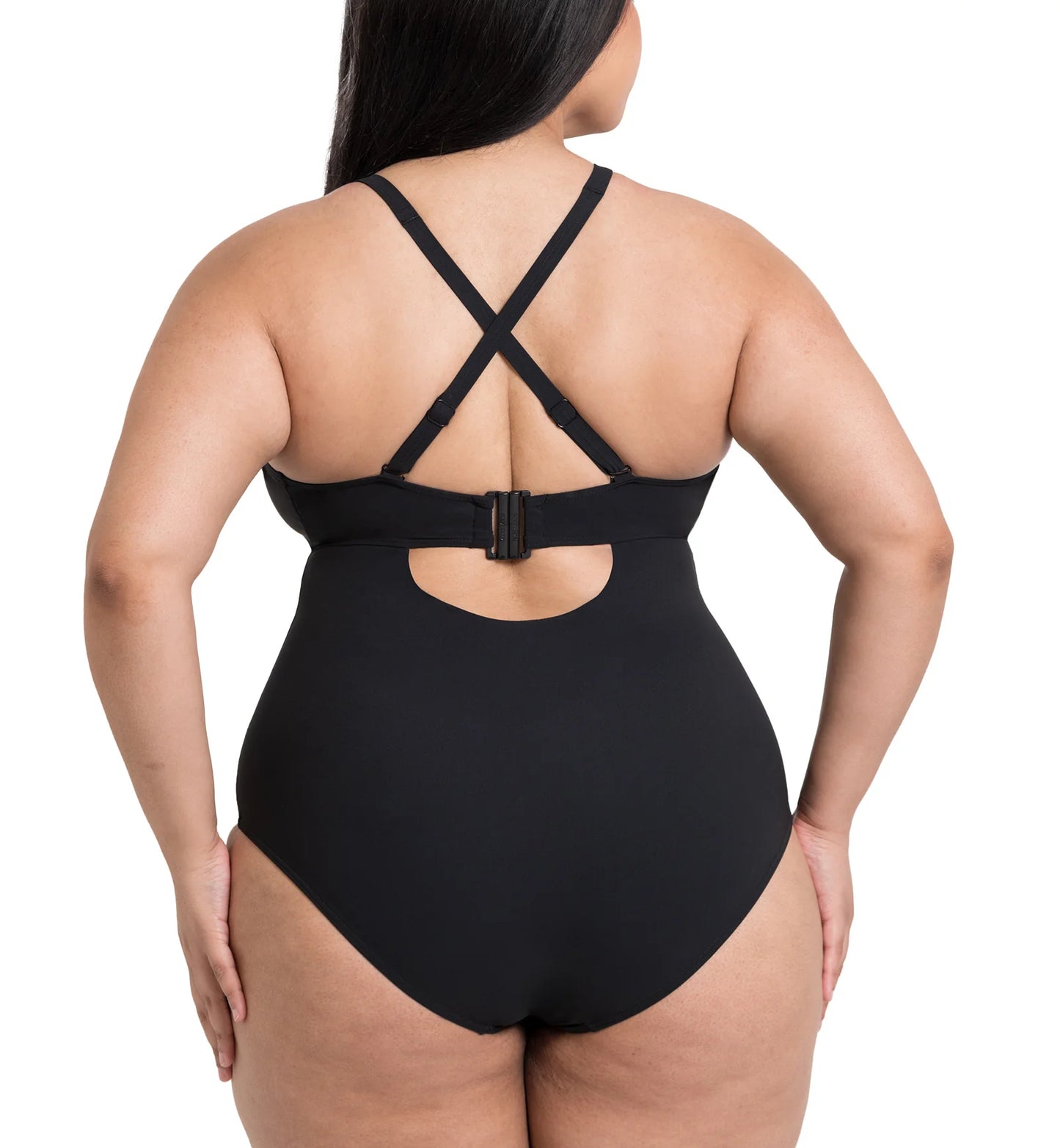 Zip Tide Non-Wired Multiway Swimsuit in Black - Curvy Kate