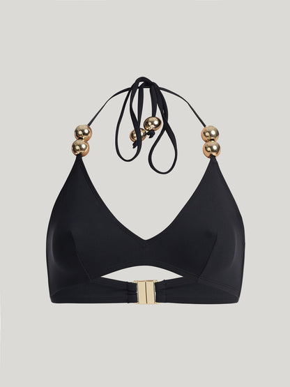 Build Up Triangle Bikini Top with Gold Bubbles - Wolford - BraTopia