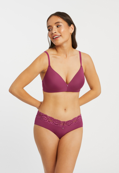 The Essentials Non Wire T-Shirt Bra In Cranberry - Montelle