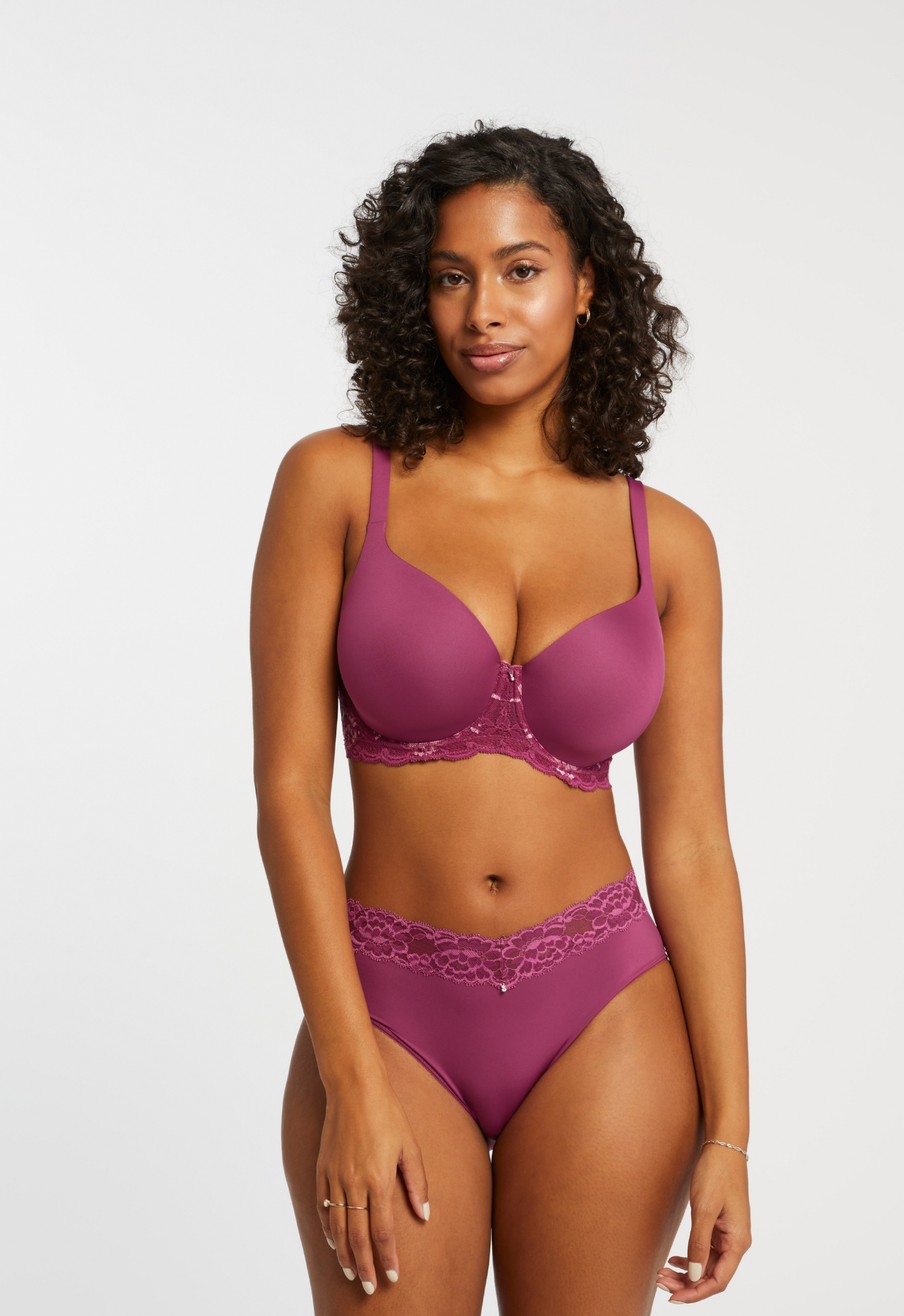 Pure Plus Full Coverage T-Shirt Bra In Cranberry - Montelle