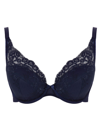 Ana High Apex Plunge Bra In Midnight Sequin - Panache