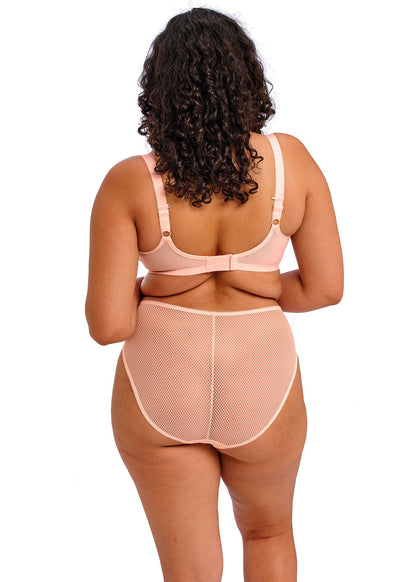 Model wearing Charley Full Brief In Ballet Pink- Elomi, back view