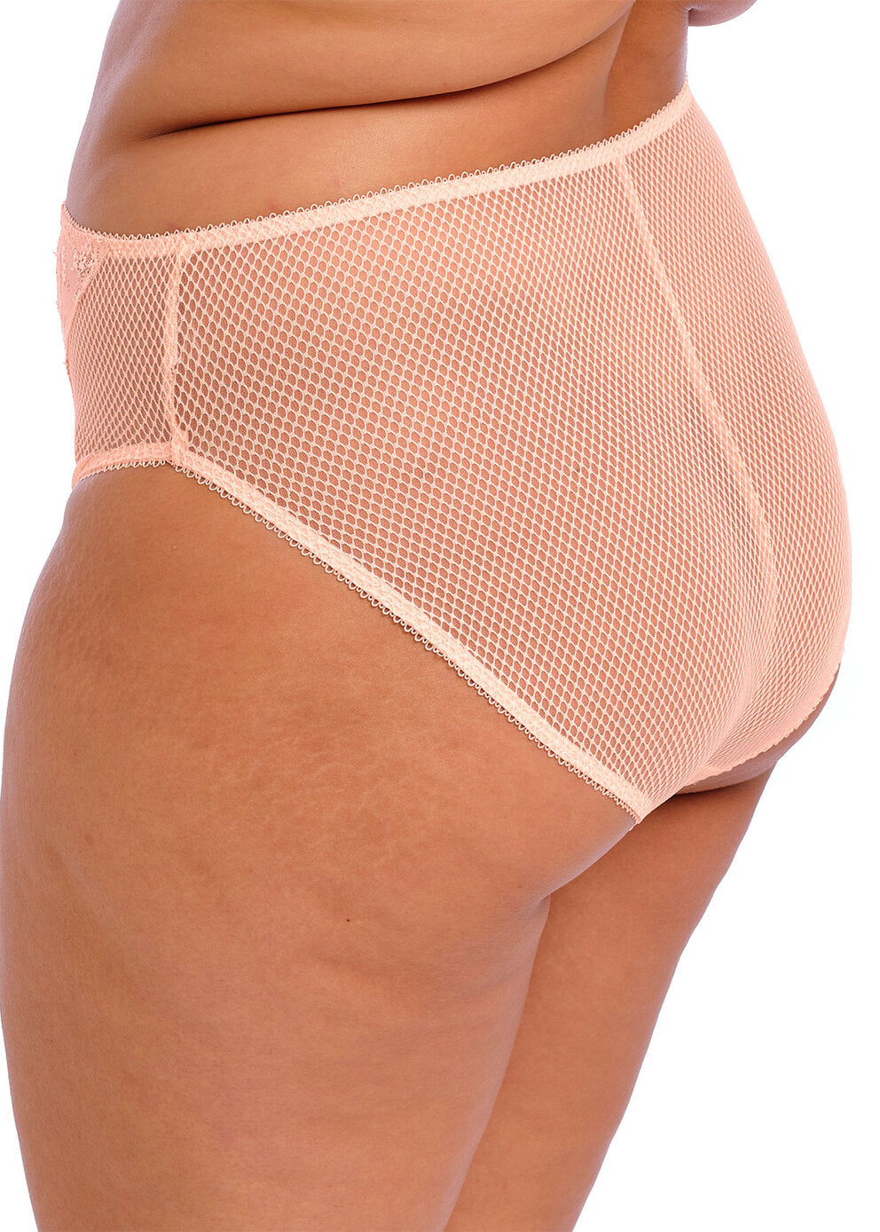 Model wearing Charley Full Brief In Ballet Pink- Elomi, back close  up view