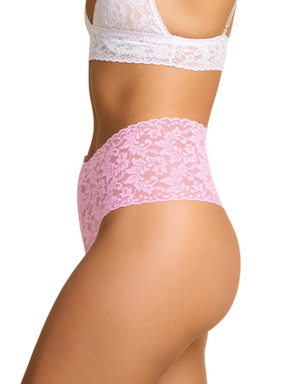 Retro Signature Lace Thong in Strawberry Lemonade - Hanky Panky