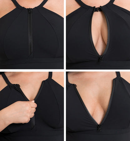 Zip Tide Non-Wired Multiway Swimsuit in Black - Curvy Kate