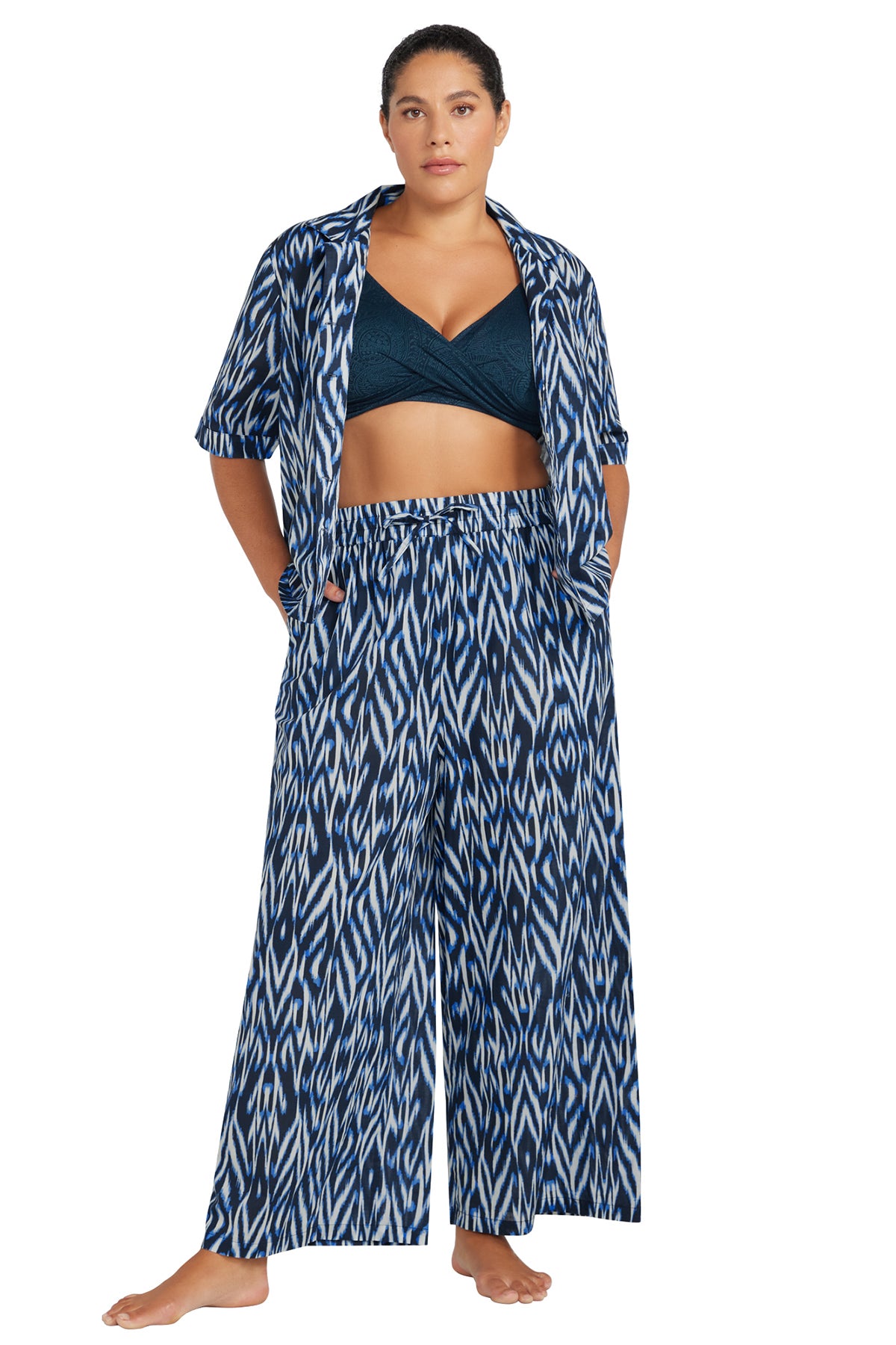 Supine Wide Leg Pant Bottom In Navy - ArteSands