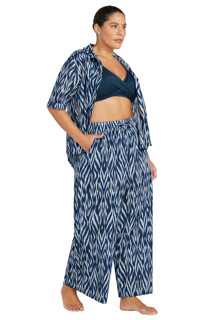 Supine Wide Leg Pant Bottom In Navy - ArteSands