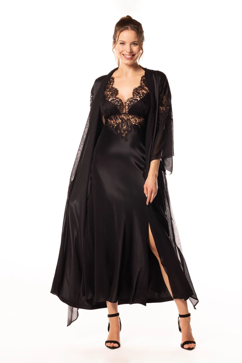 Diva Inferno Sild Gown In Black- Christine