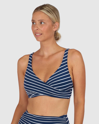 All Aboard Wrap Bra In Indigo - Baku