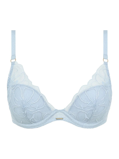 Fleurs Lace Plunge Bra In Icy Flower - Chantelle