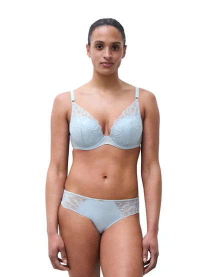Fleurs Lace Plunge Bra In Icy Flower - Chantelle