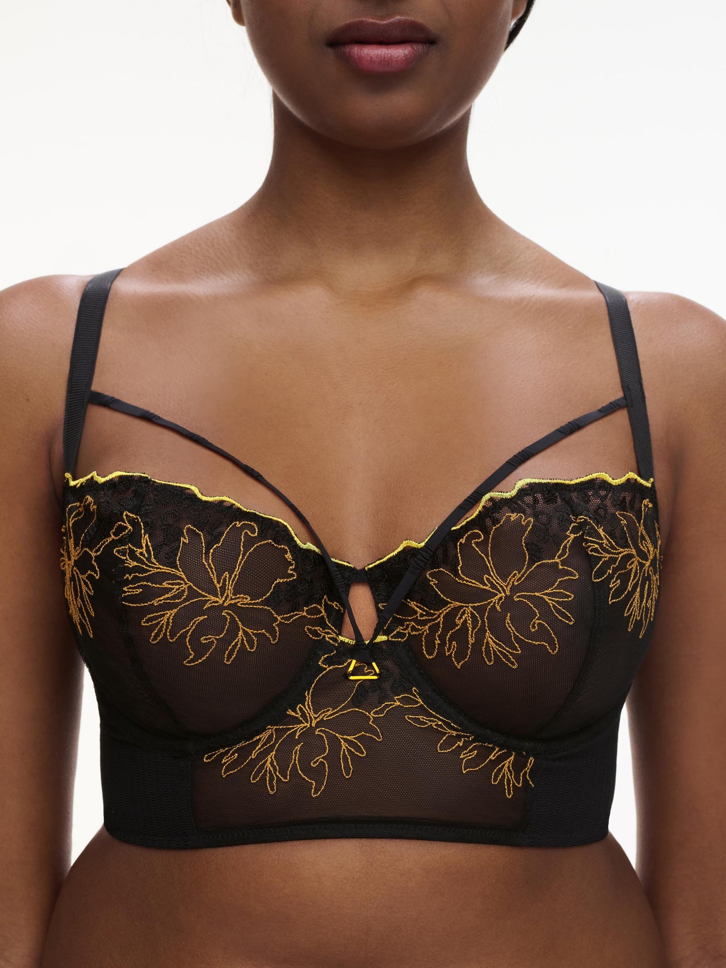 Spice Bustier In Black & Yellow - Chantelle Pulp