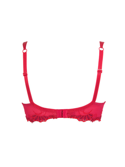 Dressing Floral D+ Demi Cup Bra In Red - Lise Charmel