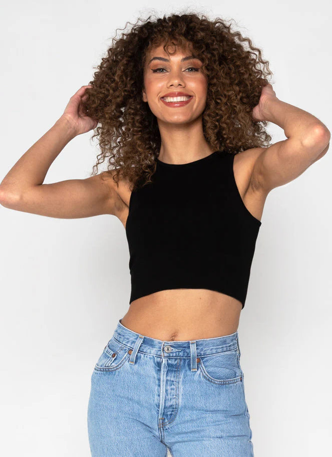 Bamboo High Neck Crop Top - C'est Moi