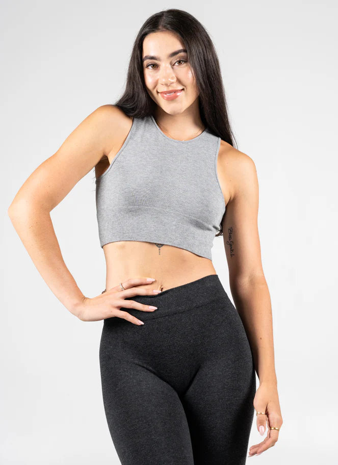 Bamboo High Neck Crop Top - C'est Moi