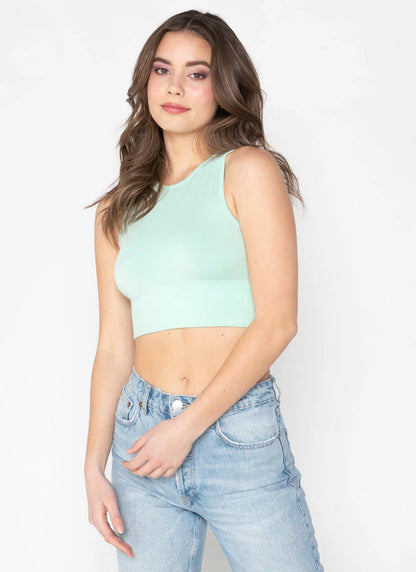 Bamboo High Neck Crop Top - C'est Moi