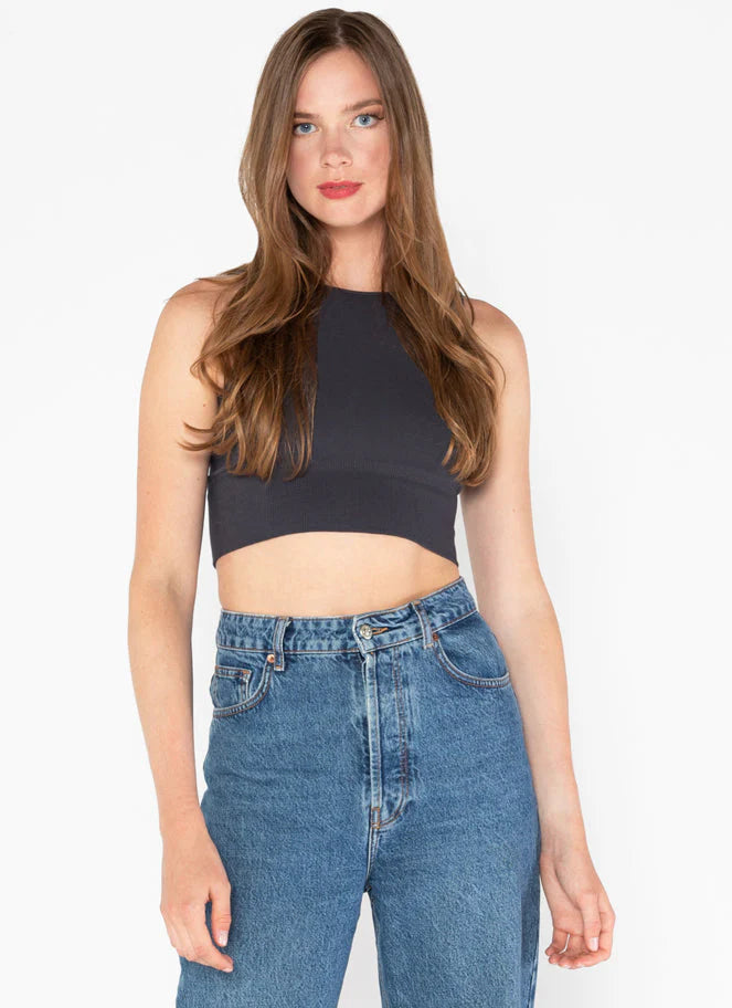 Bamboo High Neck Crop Top - C'est Moi