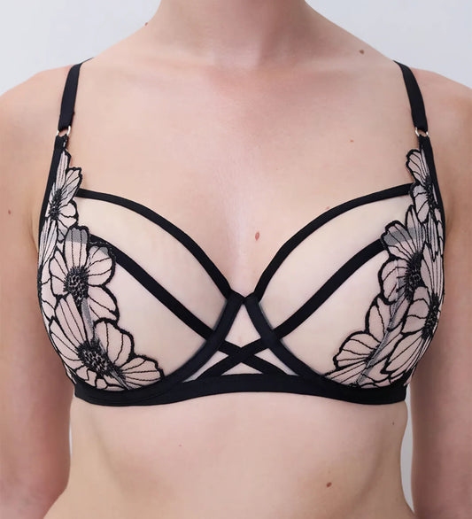 Lush 3 Part Underwired Bra In Black - Chantelle Pulp