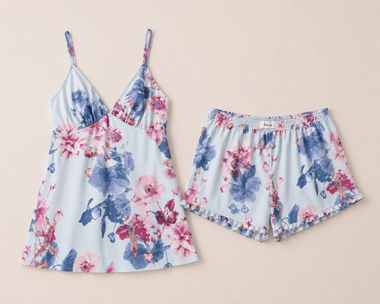 Dove Cami Top Set In Flowery Secret - Midnight Bakery