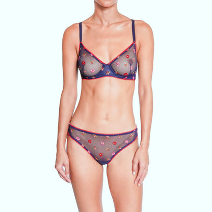 Bisou Underwire Bra In Navy Flower - Huit