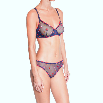 Bisou Underwire Bra In Navy Flower - Huit