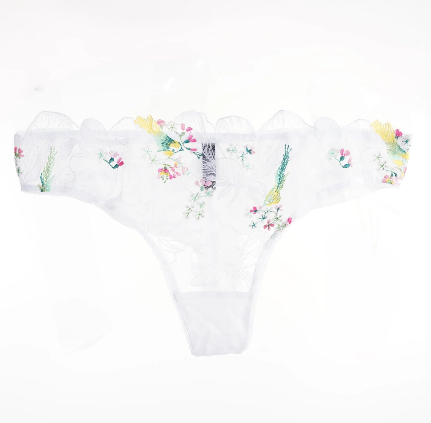 Winter Romance Thong In Floral White - Huit