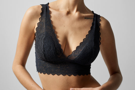 Dropship Lace Deep V Bra; Wireless Bralette For Women to Sell