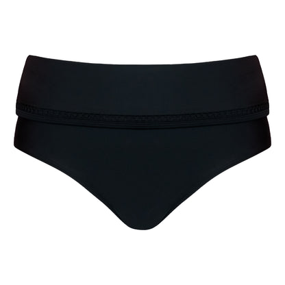 First Class Deep Fold Over Bikini Brief In Black - Curvy Kate