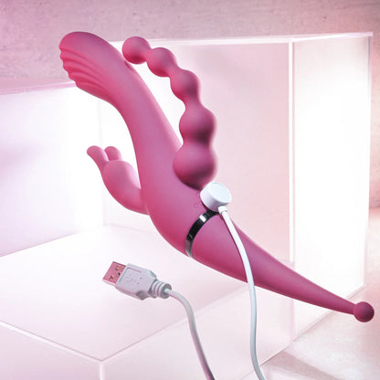 Silicone Rechargeable Four by Four Burgundy - Gender X