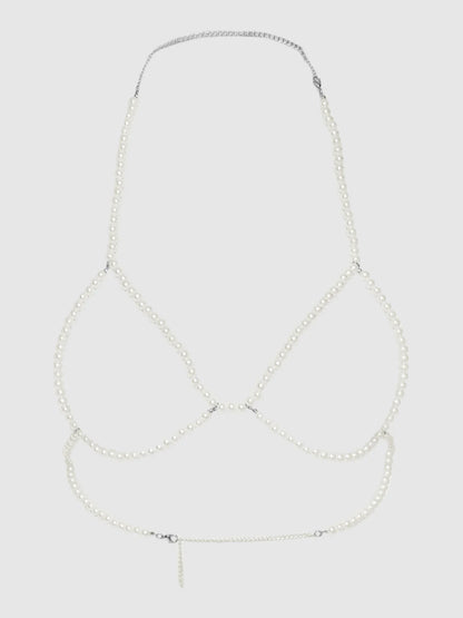 Pearl Triangle Bra In White - House of Desire
