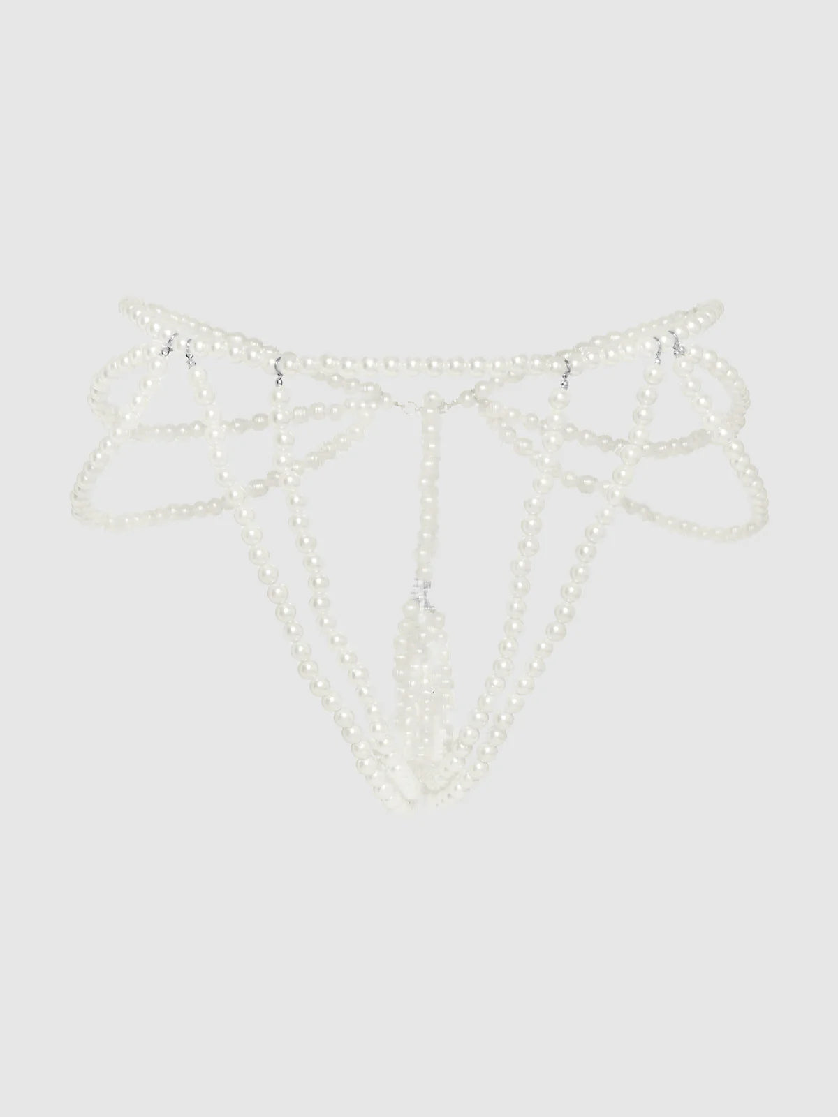 Pearl Draped Panty in White - House of Desire