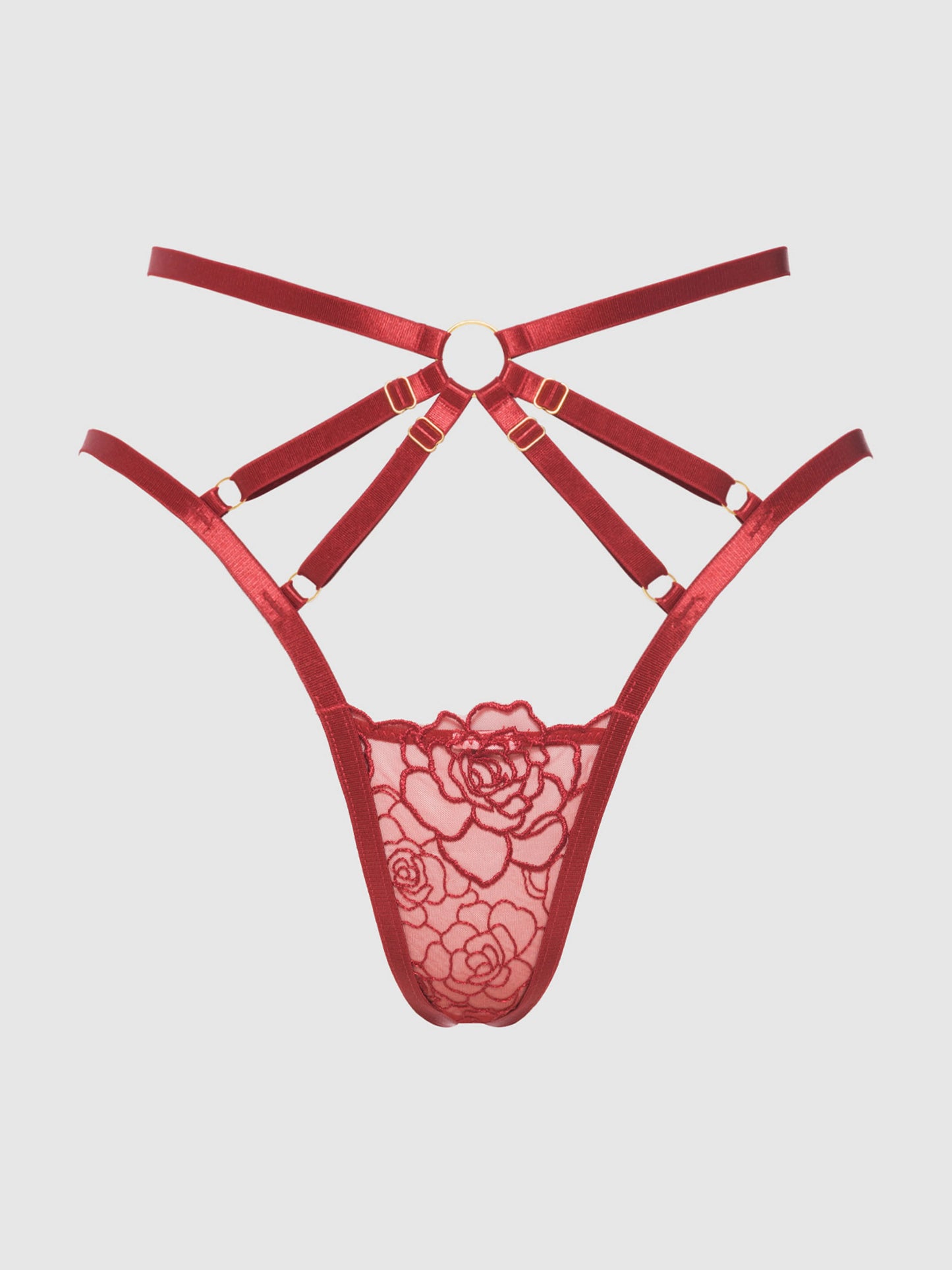 Tanga taille haute à bretelles et dos nu Rosalie en noir - House of Desire