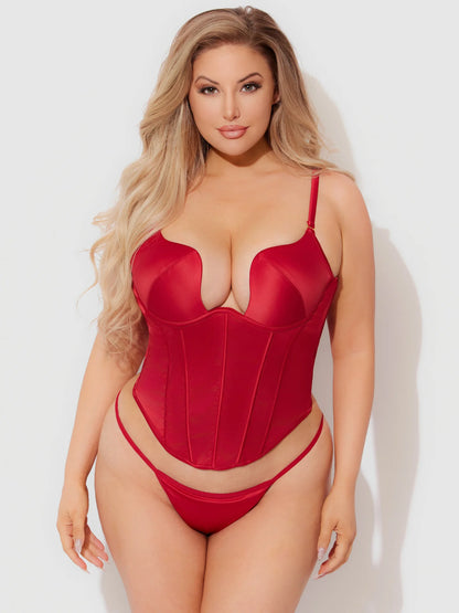 Brigeta Satin G-String In Crimson Red - House of Desire