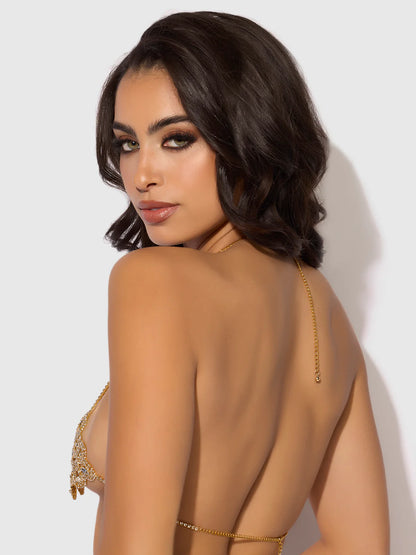 Rhinestone Swirl Knot Bralette - House of Desire