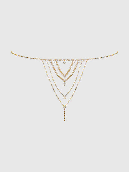 Rhinestone V-Front Panty - House of Desire