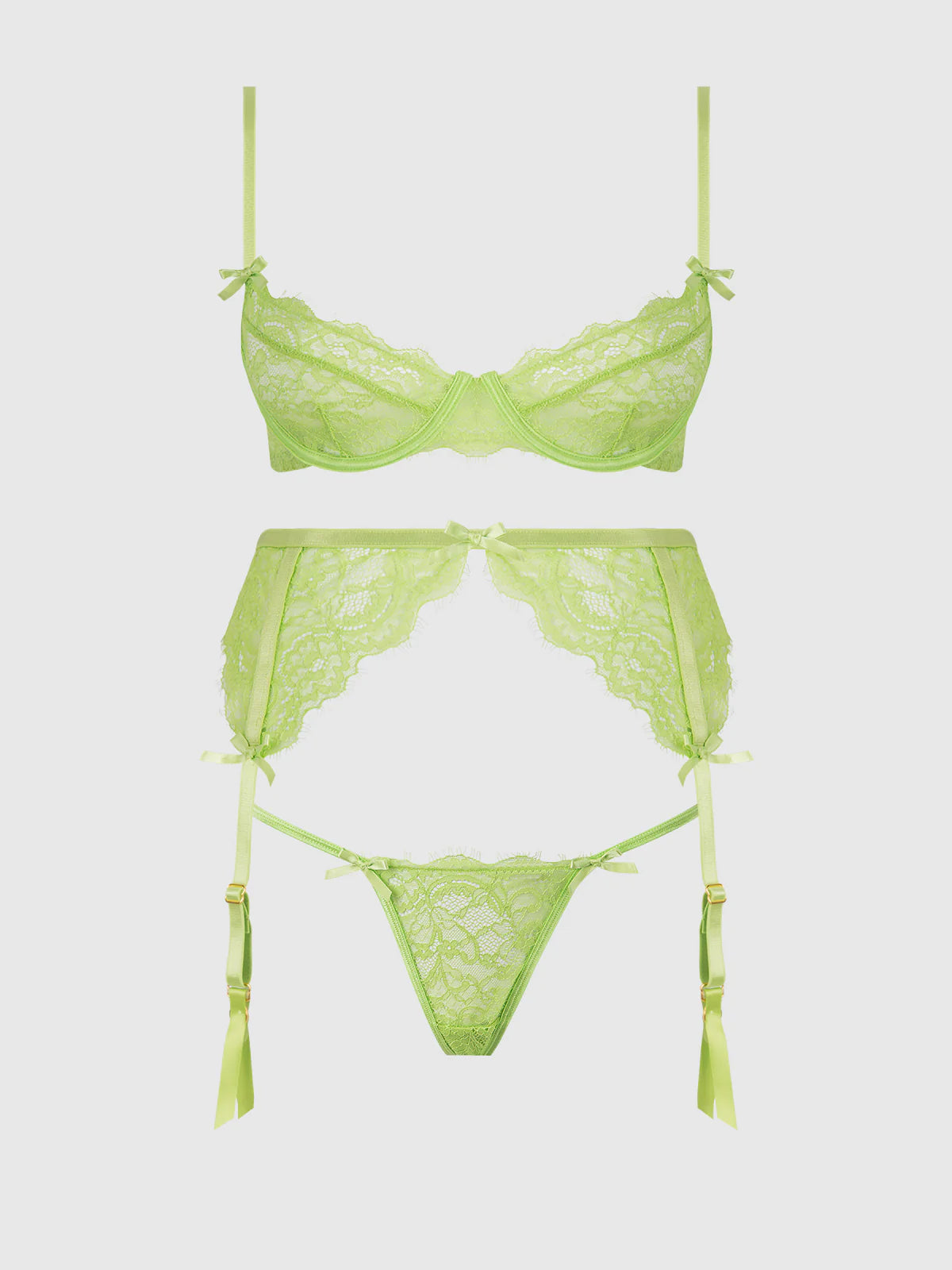 Shavon Lace Bra In Lime Green - House of Desire