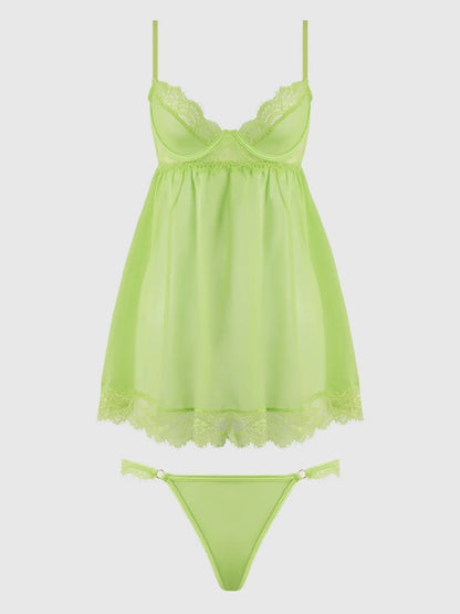 Shavon Babydoll In Lime Green - House of Desire