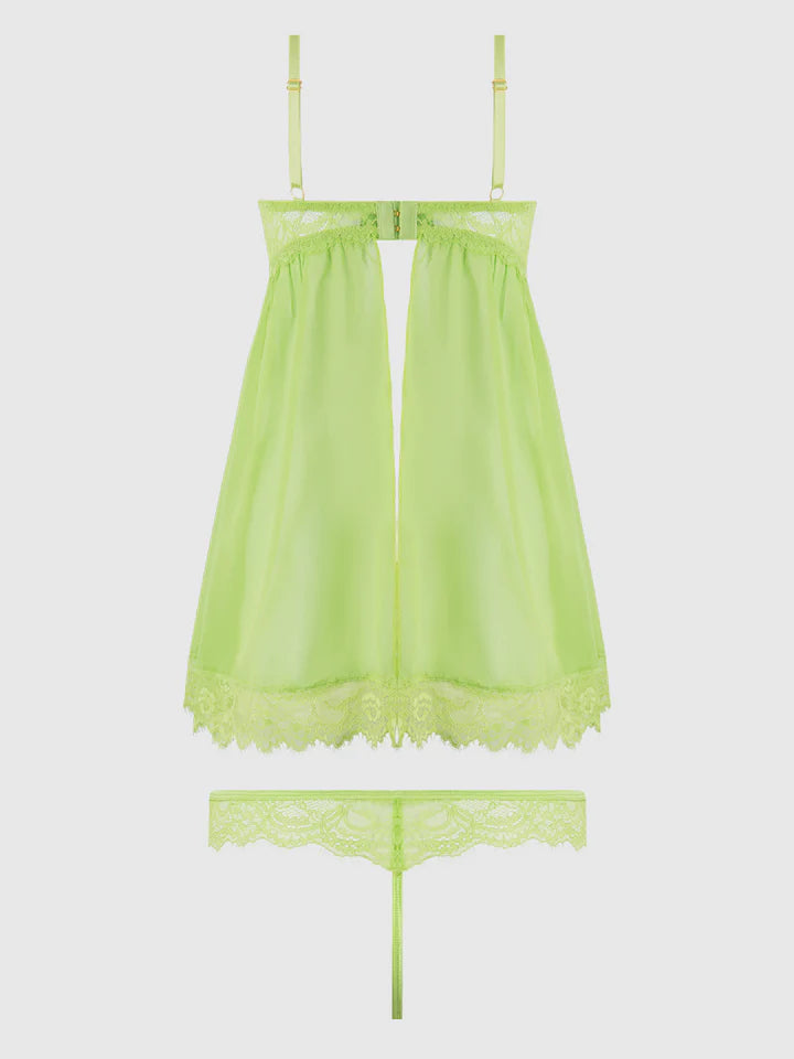 Shavon Babydoll In Lime Green - House of Desire