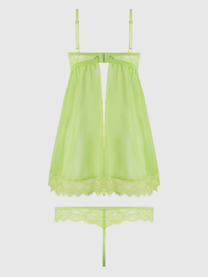 Shavon Babydoll In Lime Green - House of Desire