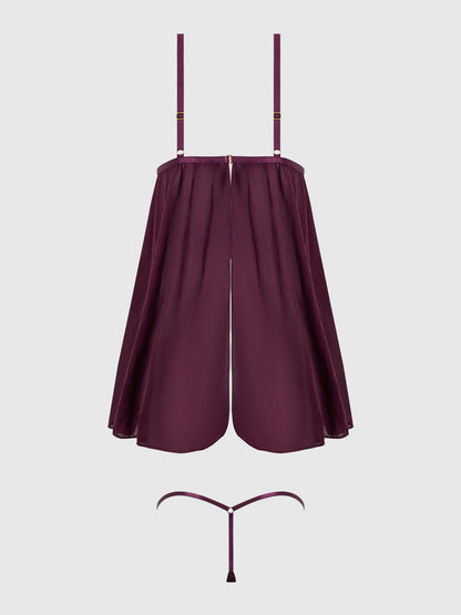 Yasmine Shine Mesh Open Cup Babydoll - House of Desire