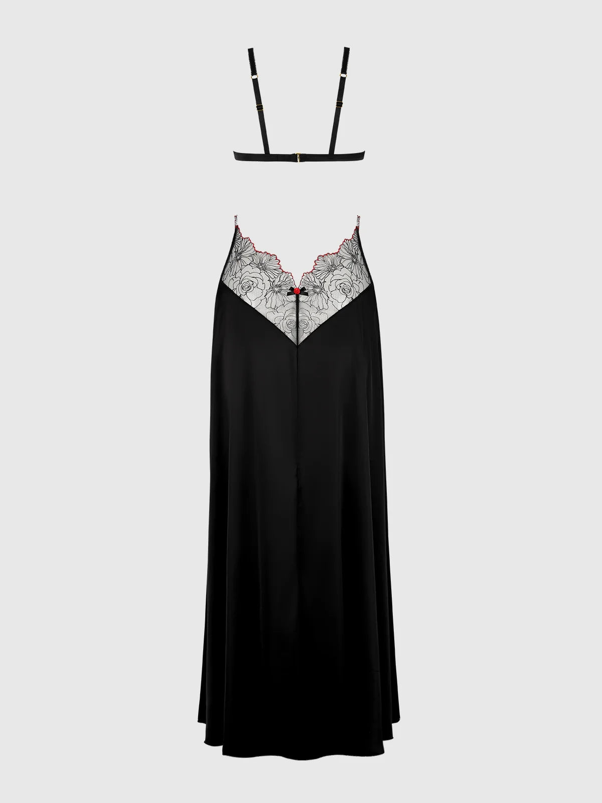 Ilena Embroidered Tulle & Pearl Triangle Top Long Gown  - House of Desire