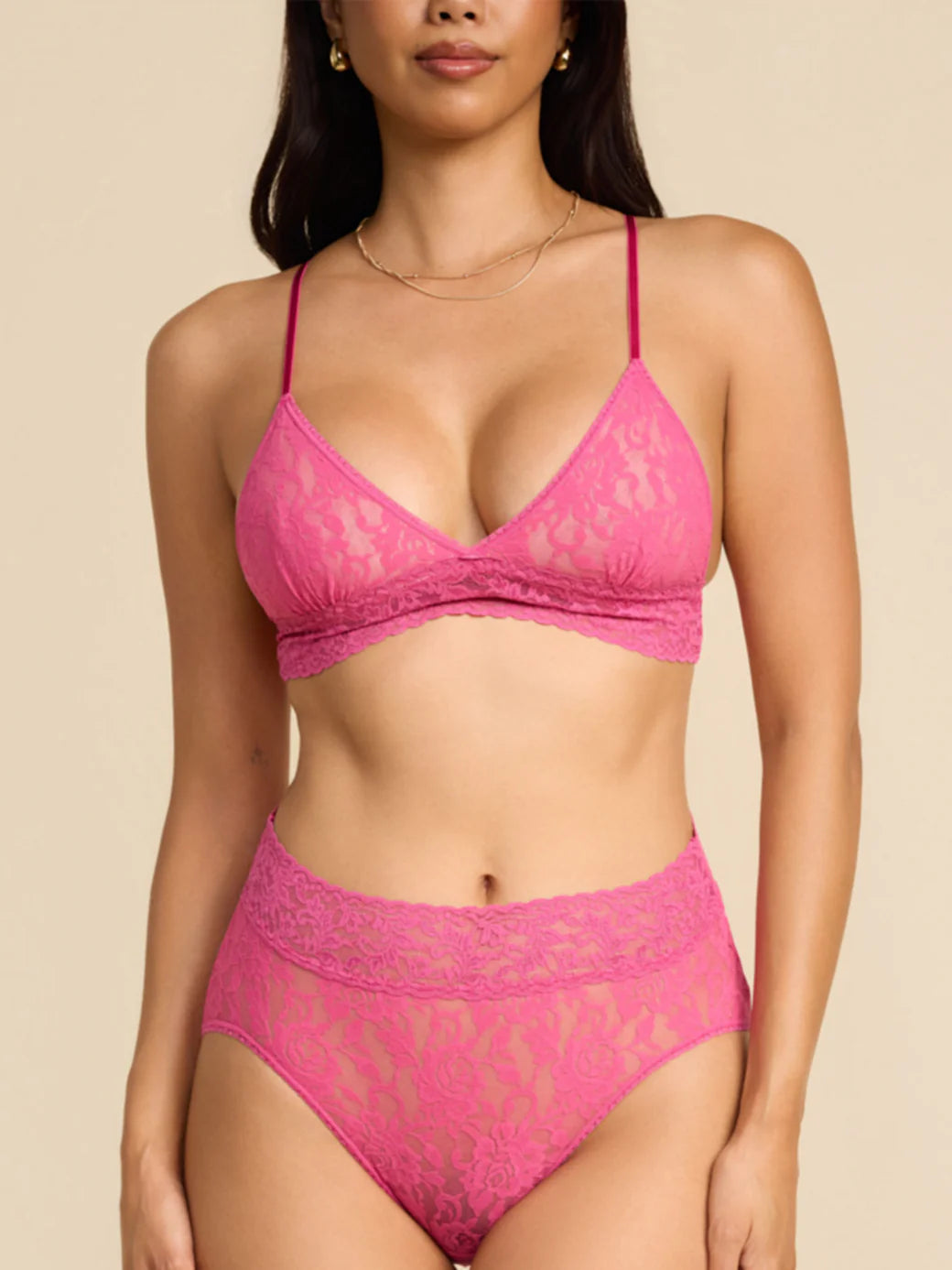 Padded Triangle Bralette In Dragon Fruit Pink - Hanky Panky