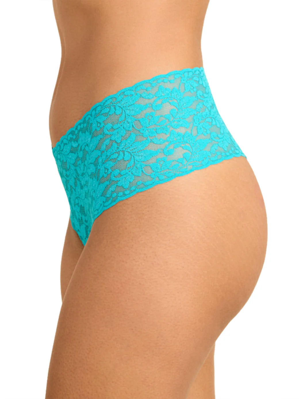 Retro Signature Lace Thong in Turkish Tile Blue - Hanky Panky