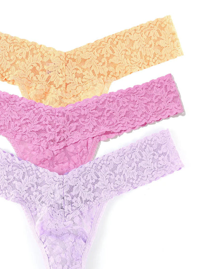 3 Original Rise Thongs In Apricot Crush Orange, Drifting Horizon Pink & Cool Lavender - Hanky Panky